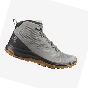 Tenis Senderismo Salomon OUTLINE MID GORE-TEX Hombre Grises Negros | MX 3596UZG